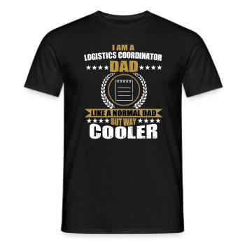 Funny Logistics Coordinator Dad for Father's Day - Men's T-Shirt - black - Front - AI Model Male 178 light (178cm)