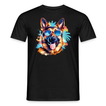 Deutscher Schäferhund - Männer T-Shirt - Schwarz - Vorne - AI Model Male 178 light (178cm)