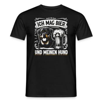 Ich mag Bier und meinen Hund - Männer T-Shirt - Schwarz - Vorne - AI Model Male 178 light (178cm)