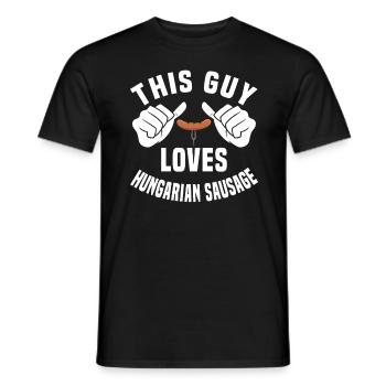 Hungarian sausage - Men's T-Shirt - black - Front - AI Model Male 178 light (178cm)