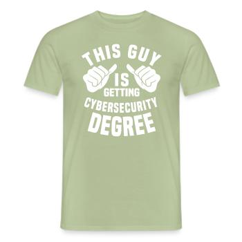 Étudiant en cybersécurité - T-shirt homme - vert sauge - Devant - AI Model Male 178 light (178cm)