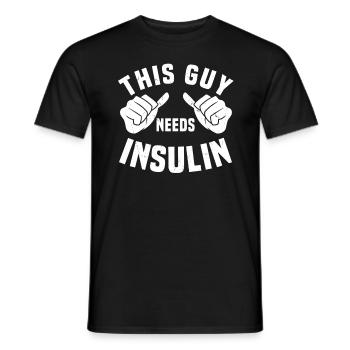 This guy needs insulin - Men's T-Shirt - black - Front - AI Model Male 178 light (178cm)