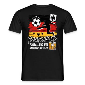 Fußball Deutschland Fussball und Bier - Männer T-Shirt - Schwarz - Vorne - AI Model Male 178 light (178cm)