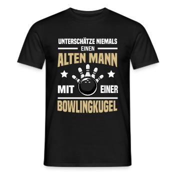 Bowling Alter Mann - Männer T-Shirt - Schwarz - Vorne - AI Model Male 178 light (178cm)