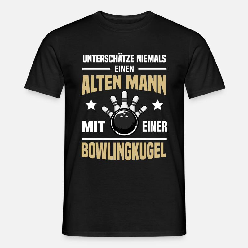 Bowling Alter Mann - Männer T-Shirt - Schwarz