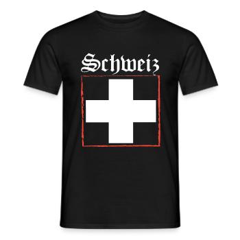 Schweiz T-shirt Geschenkidee - Männer T-Shirt - Schwarz - Vorne - AI Model Male 178 light (178cm)