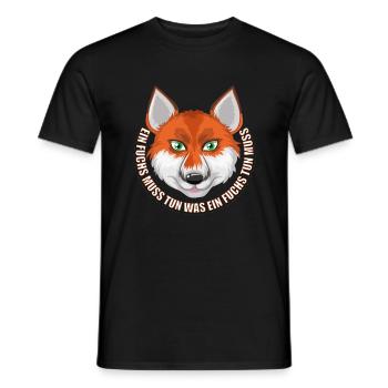Ein Fuchs muss tun was ein Fuchs tun muss - Männer T-Shirt - Schwarz - Vorne - AI Model Male 178 light (178cm)