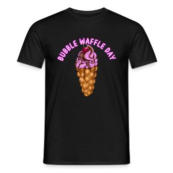 Bubble Waffle Day | Egg Waffle Foodtrend - Männer T-Shirt - Schwarz - Vorne - AI Model Male 178 light (178cm)