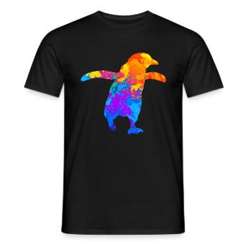 Pingouins Pingouins Silhouette des amoureux des animaux - T-shirt homme - noir - Devant - AI Model Male 178 light (178cm)