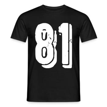 81 Zahl Trikot - Männer T-Shirt - Schwarz - Vorne - AI Model Male 178 light (178cm)
