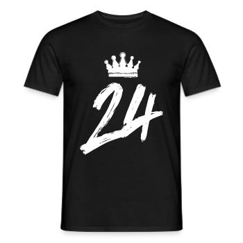 24 Zahl Krone - Männer T-Shirt - Schwarz - Vorne - AI Model Male 178 light (178cm)