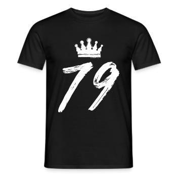 79 Number crown - Men's T-Shirt - black - Front - AI Model Male 178 light (178cm)