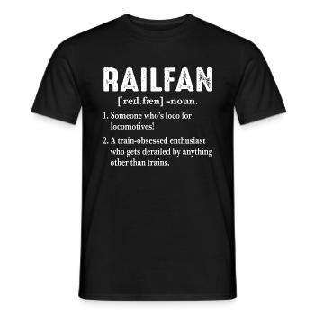 Railfan definition For Train Driver Transporter - Men's T-Shirt - black - Front - AI Model Male 178 light (178cm)