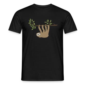 Sloth hanging around - Men's T-Shirt - black - Front - AI Model Male 178 light (178cm)