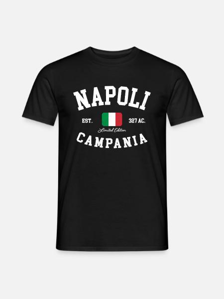 Napoli Campania Italia Flagge Italien Neapel - Männer T-Shirt - Schwarz
