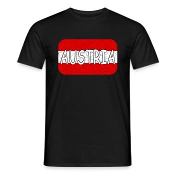 Austria Vintage Flagge - Männer T-Shirt - Schwarz - Vorne - AI Model Male 178 light (178cm)