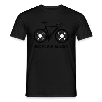 Idée cadeau vélo et musique - T-shirt homme - noir - Devant - AI Model Male 178 light (178cm)