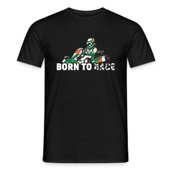 Gokart Born to Racing Motorsport Vintage - Men's T-Shirt - black - Front - AI Model Male 178 light (178cm)