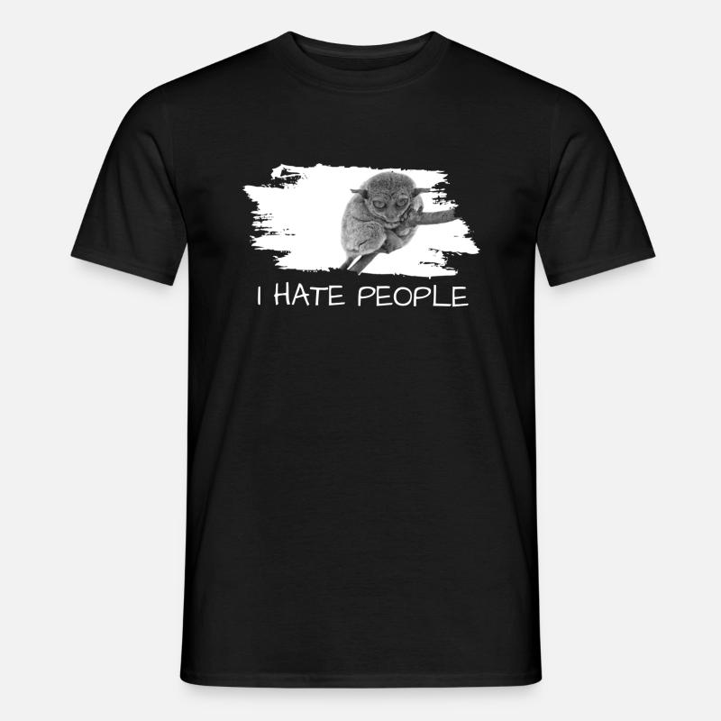 Tarsier i hate people - Männer T-Shirt - Schwarz