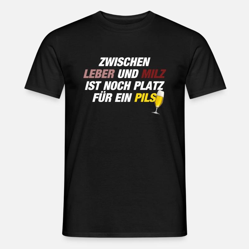 Pils? Ja! - Männer T-Shirt - Schwarz