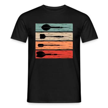 Darts darts retro darts player gift idea - Men's T-Shirt - black - Front - AI Model Male 178 light (178cm)