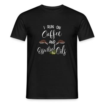 I Run On Coffee & Essential Oils OlivenÖl Kaffee - Männer T-Shirt - Schwarz - Vorne - AI Model Male 178 light (178cm)