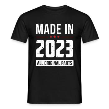 Fabriqué en 2023 - Toutes les pièces d’origine - Anniversaire - T-shirt homme - noir - Devant - AI Model Male 178 light (178cm)