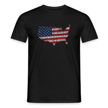 America - Männer T-Shirt - Schwarz - Vorne - AI Model Male 178 light (178cm)