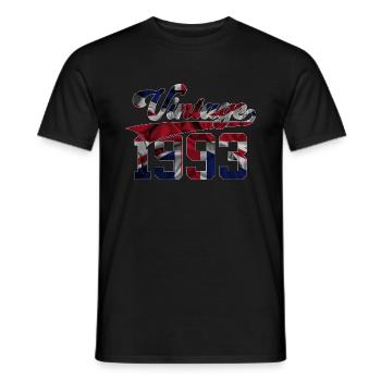 VINTAGE 1993 UK 33RD BIRTHDAY - Men's T-Shirt - black - Front - AI Model Male 178 light (178cm)