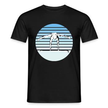 gymnastique, gymnastes - hommes et garçons; Gymnastique - T-shirt homme - noir - Devant - AI Model Male 178 light (178cm)