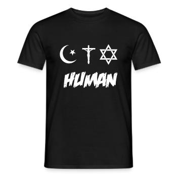 Menschlichkeit - Religion - Männer T-Shirt - Schwarz - Vorne - AI Model Male 178 light (178cm)