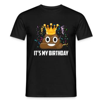 Its My Birthday Poop Emoticon - T-shirt homme - noir - Devant - AI Model Male 178 light (178cm)