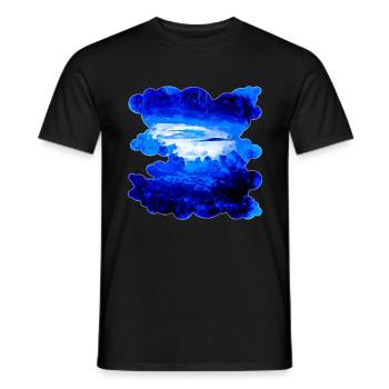 gxp nuageux ciel bleu éclaboussures de l’eau - T-shirt homme - noir - Devant - AI Model Male 178 light (178cm)