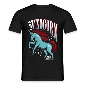 I am a Unicorn - Einhorn - Men's T-Shirt - black - Front - AI Model Male 178 light (178cm)