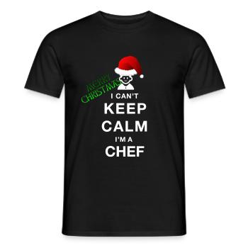 Funny Christmas funny christmas, Chef Chef - Men's T-Shirt - black - Front - AI Model Male 178 light (178cm)