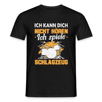 Schlagzeuger Drummer Schlagzeug spielen - Männer T-Shirt - Schwarz - Vorne - AI Model Male 178 light (178cm)