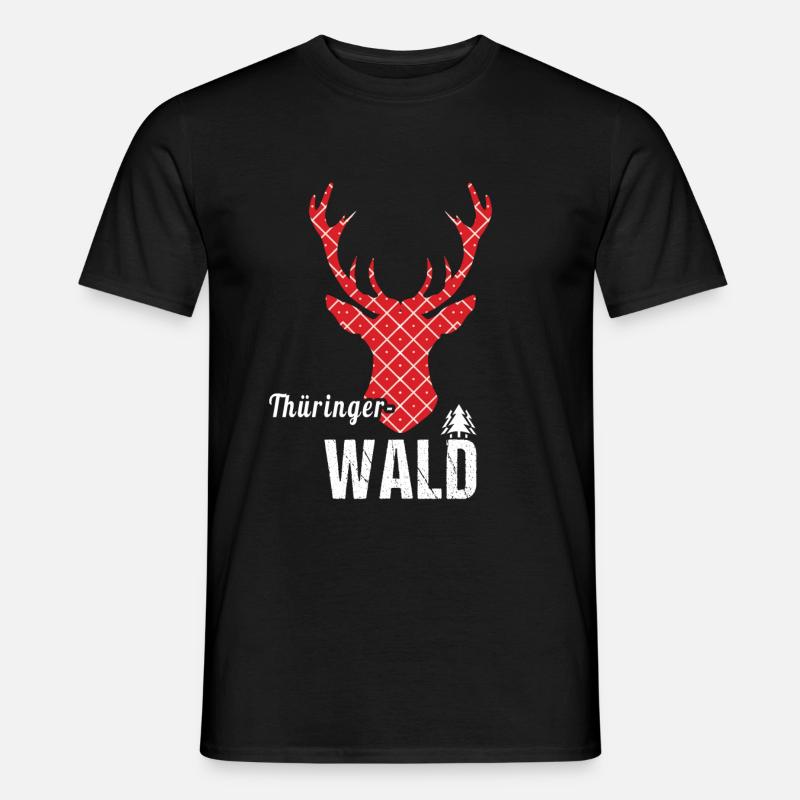 Thüringer Wald Hirsch - Männer T-Shirt - Schwarz