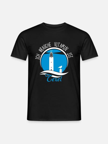 Vitamin See Texel_Leuchtt - Männer T-Shirt - Schwarz