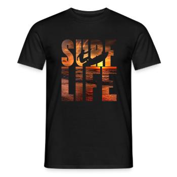Surf life Surfer Surfen - Männer T-Shirt - Schwarz - Vorne - AI Model Male 178 light (178cm)