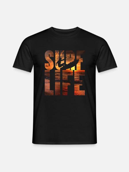 Surf life Surfer Surfen - Männer T-Shirt - Schwarz