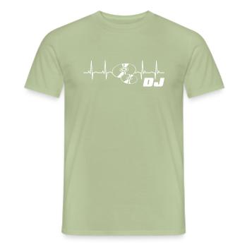 Dj Heartbeat - Männer T-Shirt - Sage - Vorne - AI Model Male 178 light (178cm)