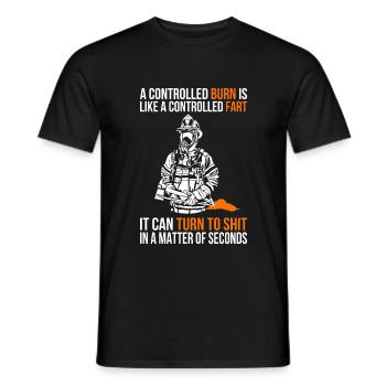 Lustiges Feuerwehr Feuerwehrmann Brandschutz Furtz - Männer T-Shirt - Schwarz - Vorne - AI Model Male 178 light (178cm)