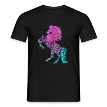 Cheval sauvage Mandala Attrape-rêves - T-shirt homme - noir - Devant - AI Model Male 178 light (178cm)