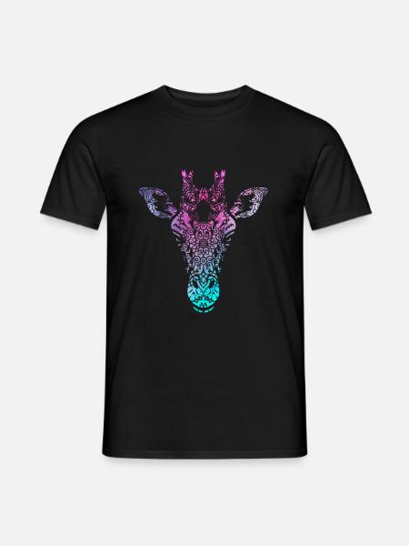 Giraffe vintage Mandala Zeichnung - Männer T-Shirt - Schwarz