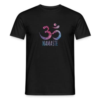 Om Namaste Mandala - Männer T-Shirt - Schwarz - Vorne - AI Model Male 178 light (178cm)