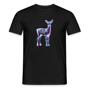 Reh in Neon Glitch - Männer T-Shirt - Schwarz - Vorne - AI Model Male 178 light (178cm)