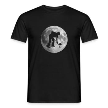 Curling au clair de lune sous une pleine lune - T-shirt homme - noir - Devant - AI Model Male 178 light (178cm)