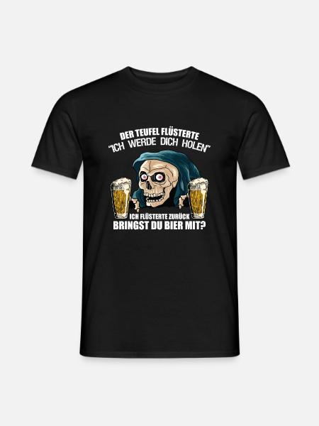 Bier - Teufel - Sensenmann - Männer T-Shirt - Schwarz