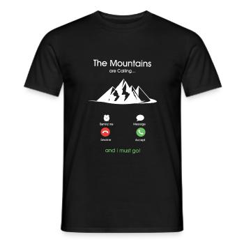 Die Berge rufen und ich muss gehen. - Männer T-Shirt - Schwarz - Vorne - AI Model Male 178 light (178cm)