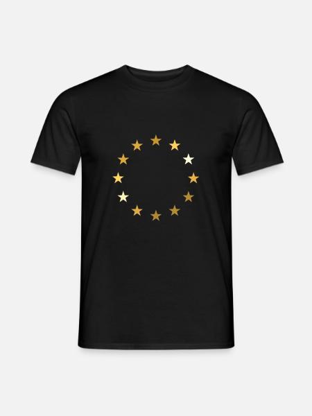 EU-flag Europa (marineblå) langærmet - Mænd T-shirt - sort